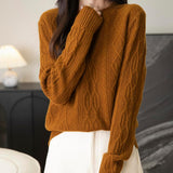 CHanyarn Women's Crew Neck 100% Micchiale in lana merino 2025 inverno casual casual vintage morbida a maniche lunghe a maniche lunghe maglione