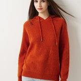 Maglione con cappuccio 30% cashmere 70% lana merino