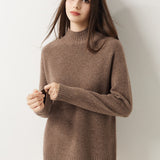 Pull à col montant sans couture 100 % laine mérinos