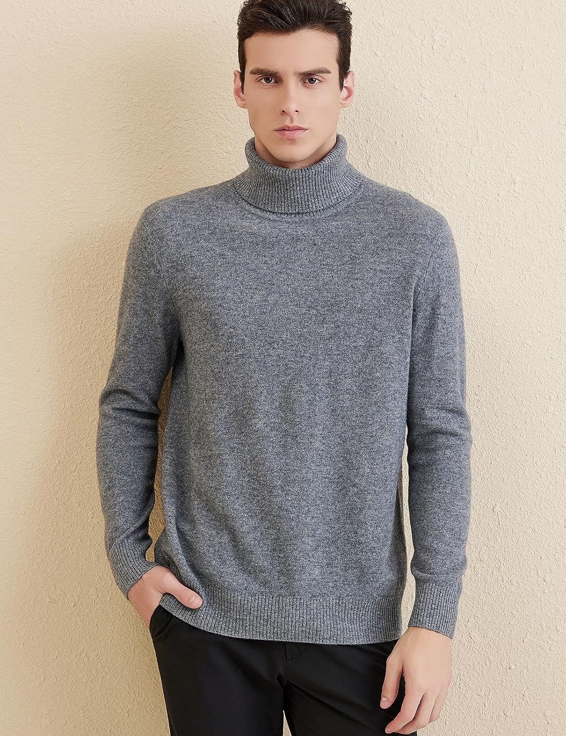 Chanyarn Men's 100% Merino Wool Sweater 2025 Fall Winter Casual Turtleneck Warm Soft Long Sleeve Knitted Pullover Sweater