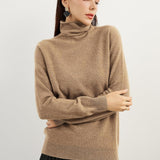 100% Pure Cashmere Women's Sweater Turtleneck Long Sleeve Warm Soft 2025 Fall Winter Knit Pullover