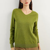 Chanyarn 100% Pure Cashmere Women's Sweater V-Neck Long Sleeve 2025 Fall Winter Warm Soft Knit Pullover