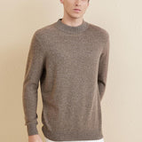 Men's 100% Merino Wool Sweater 2025 Fall Winter Casual Mock Neck Warm Soft Long Sleeve Knitted Sweater