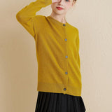 Girls 100% Merino Wool Cardigan 2025 Fall Winter Kids Crew Neck Warm Soft Long Sleeve Knit Cardigan Sweater
