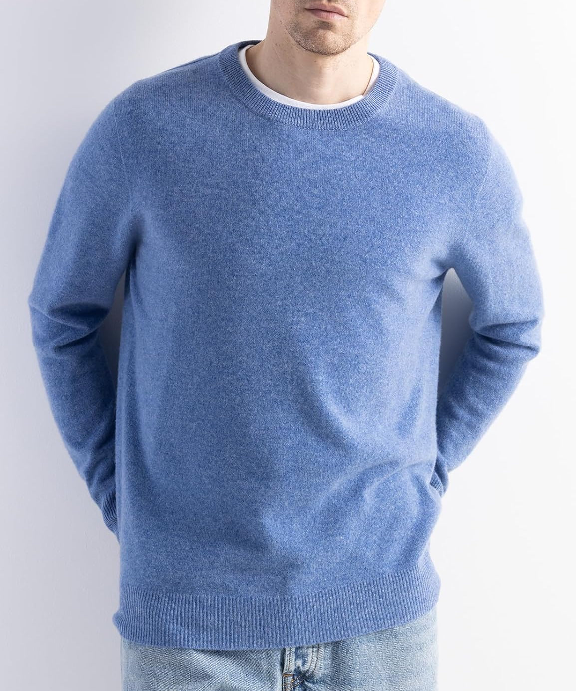 Pullover mit Rundhalsausschnitt aus australischer Merinowolle