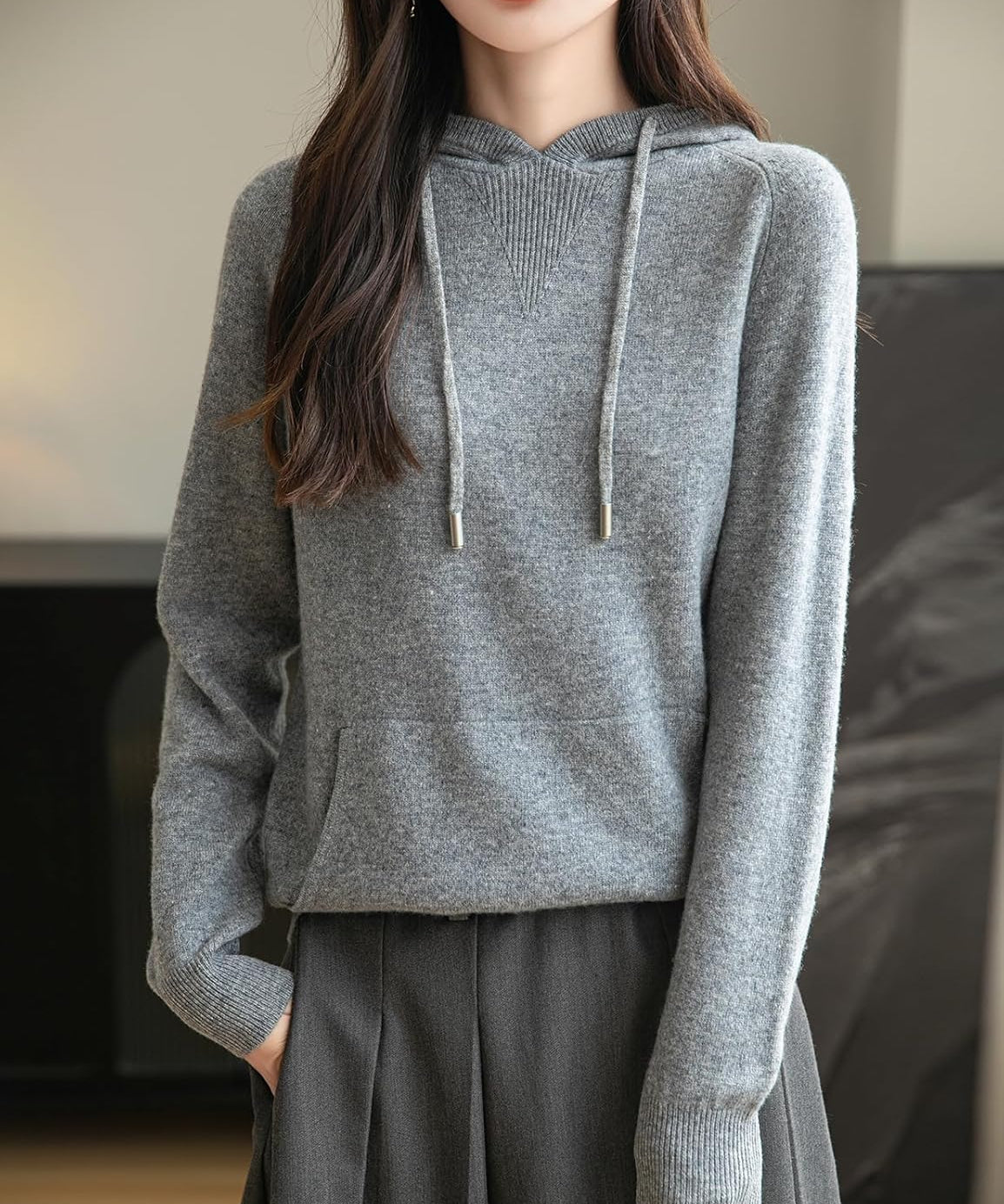 100% Merino Wool Hoodie with Pocket
