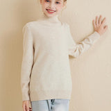Girls 100% Merino Wool Sweater 2025 Fall Winter Kids Solid Mock Neck Warm Soft Long Sleeve Knit Pullover Jumper