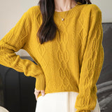 CHanyarn Women's Crew Neck 100% Micchiale in lana merino 2025 inverno casual casual vintage morbida a maniche lunghe a maniche lunghe maglione