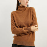 100% Pure Cashmere Women's Sweater Turtleneck Long Sleeve Warm Soft 2025 Fall Winter Knit Pullover