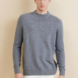 Men's 100% Merino Wool Sweater 2025 Fall Winter Casual Mock Neck Warm Soft Long Sleeve Knitted Sweater