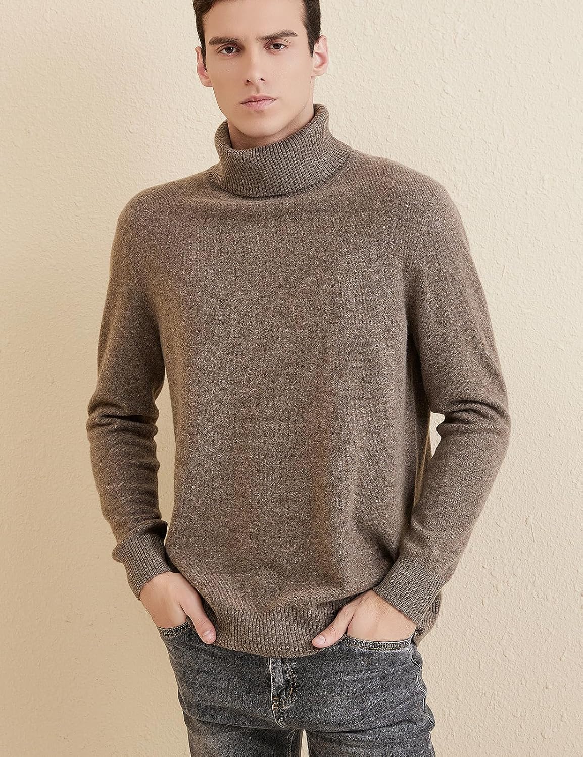 Chanyarn Men's 100% Merino Wool Sweater 2025 Fall Winter Casual Turtleneck Warm Soft Long Sleeve Knitted Pullover Sweater