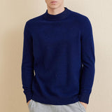 Men's 100% Merino Wool Sweater 2025 Fall Winter Casual Mock Neck Warm Soft Long Sleeve Knitted Sweater