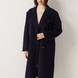 Double-Breasted 100% Merino Wool Long Coat