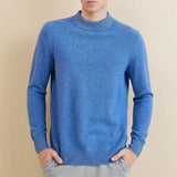 Men's 100% Merino Wool Sweater 2025 Fall Winter Casual Mock Neck Warm Soft Long Sleeve Knitted Sweater