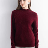 Chanyarn Women's 100% Cashmere Sweater Luxury Hairy Warm Top Mock Neck 2025 Fall Winter Long Sleeve Soft Knit Pullover