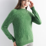 Chanyarn Women's 100% Cashmere Sweater Luxury Hairy Warm Top Mock Neck 2025 Fall Winter Long Sleeve Soft Knit Pullover