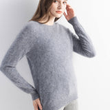 Chanyarn Women's 100% Cashmere Sweater Luxury Hairy Warm Tops Crewneck 2025 Fall Winter Long Sleeve Soft Knit Pullover