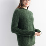 Chanyarn Women's 100% Cashmere Sweater Luxury Hairy Warm Top Mock Neck 2025 Fall Winter Long Sleeve Soft Knit Pullover