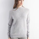 Chanyarn Women's 100% Cashmere Sweater Luxury Hairy Warm Top Mock Neck 2025 Fall Winter Long Sleeve Soft Knit Pullover