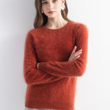 Chanyarn Women's 100% Cashmere Sweater Luxury Hairy Warm Tops Crewneck 2025 Fall Winter Long Sleeve Soft Knit Pullover