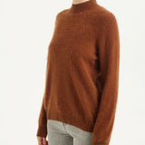 Chanyarn Women's 100% Merino Wool Luxury Soft Fall Winter Warm Long Sleeve Mock Neck Brushed Fuzzy Pullover Sweater