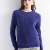 Chanyarn Women's 100% Cashmere Sweater Luxury Hairy Warm Tops Crewneck 2025 Fall Winter Long Sleeve Soft Knit Pullover