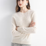 Chanyarn Women's 100% Cashmere Sweater Luxury Hairy Warm Tops Crewneck 2025 Fall Winter Long Sleeve Soft Knit Pullover