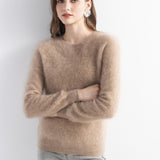 Chanyarn Women's 100% Cashmere Sweater Luxury Hairy Warm Tops Crewneck 2025 Fall Winter Long Sleeve Soft Knit Pullover