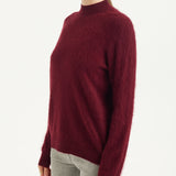 Chanyarn Women's 100% Merino Wool Luxury Soft Fall Winter Warm Long Sleeve Mock Neck Brushed Fuzzy Pullover Sweater