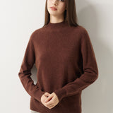 30% Cashmere 70% Merino Wool Seamless Mock Neck Sweater