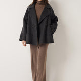 \100% Merino Wool Double Breasted Loose Coat