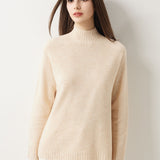 Pull à col montant sans couture 100 % laine mérinos