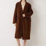 Double-Breasted 100% Merino Wool Long Coat