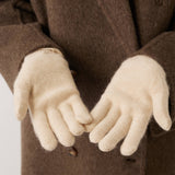 100% Pure Cashmere Gloves Winter Knit Bow Gloves