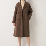 100% Merino Wool Double-Breasted Long Coat