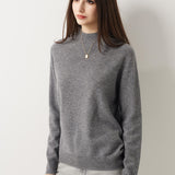 30% Cashmere 70% Merino Wool Seamless Mock Neck Sweater