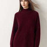Pull à col montant sans couture 100 % laine mérinos