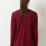 100% Merino Wool Crewneck Long Sleeve Knit Top