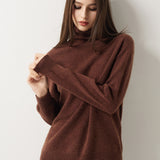 30% Cashmere 70% Merino Wool Seamless Turtleneck Sweater