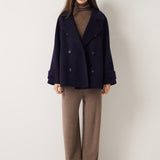 \100% Merino Wool Double Breasted Loose Coat