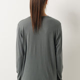 100% Merino Wool Crewneck Long Sleeve Knit Top