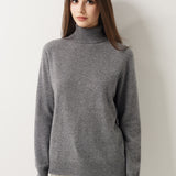 30% Cashmere 70% Merino Wool Seamless Turtleneck Sweater