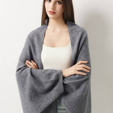 100% Merino Wool Knit Wrap Shawl with Sleeves