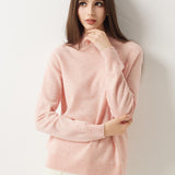 30% Cashmere 70% Merino Wool Seamless Mock Neck Sweater