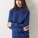 30% Cashmere 70% Merino Wool Seamless Mock Neck Sweater