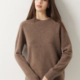 Pull à col rond sans couture 100 % laine mérinos