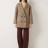 100% Merino Wool Double Breasted Short Coat