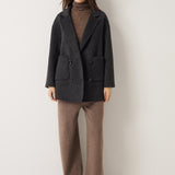 100% Merino Wool Double Breasted Short Coat