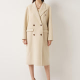 Double-Breasted 100% Merino Wool Long Coat