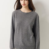 30% Cashmere 70% Merino Wool Seamless Crew Neck Sweater